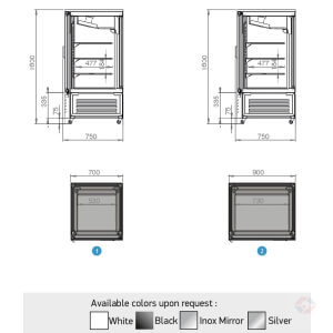 160Cm Dimens At Inox Ντουλάπια 4 Πλευρές Γυαλί Ύψος 160Cm
