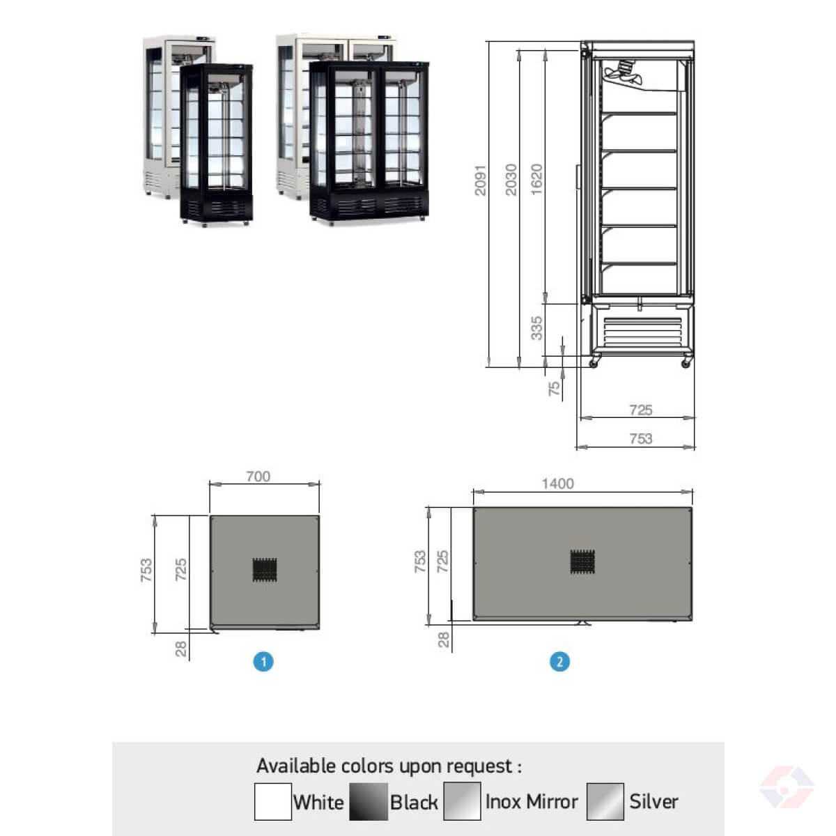 Inox Ντουλάπια 4 Πλευρές Γυαλί Ύψος 210Cm - Image 3
