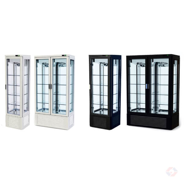 Inox ντουλάπια 4 πλευρές γυαλί ύψος 240cm