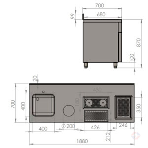 Posto Dimen At Posto Cafe 87Cm