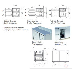 Dimensions Line70 At Ψυκτικοί Πάγκοι Σειράς 70