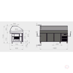 Fish Storage Dimen At Βιτρίνες Ψαριών Με Αποθηκευτικό Χώρο